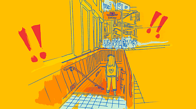 Downtown Toronto Yonge and Dundas design flat illustration