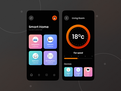 Smart Home App UI ios mobile mobile app design mobile design smart home app smarthome ui ui ux design ui design