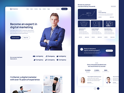 Homepage - Entrepreneur - Courses Webflow Template course courses elearning entrepreneur guru home homepage landing landing page landingpage learning online courses personal brand teacher template web design webdesign webflow website