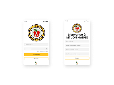 MTL on Mange/Eat MTL (PWA): sign in and log in app design minimal mobile mobile app design mobile design mobile ui mobile ux ui ux