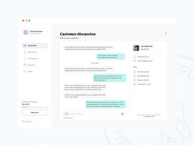Customer Chat - Back Market card chat chatting dashboard template design app logo ui ui ux ui design uiux ux