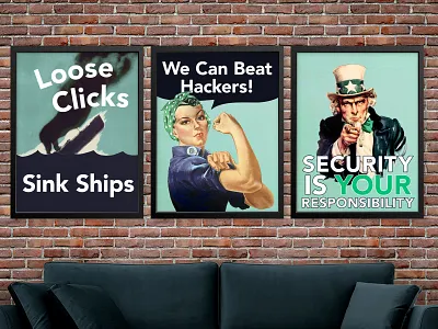 LendingTree Security Posters charlotte nc fintech info tech information poster information technology it lendingtree loose lips posters print propaganda rosie the riveter uncle sam
