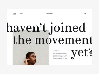 Movement website 1/2 brutalism brutalist brutalist design clean concept flat flat design landing landing page landingpage layout minimalism minimalist minimalistic ui ux web web design webdesign website