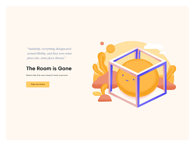 The Room is Gone brand design error error page graphic design illustration illustration art illustration design maintenance maintenance page room room is gone ux ui design ux ui designer