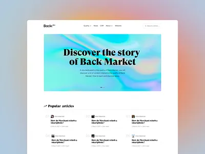 Redesign of the Back Market Blog back market card dashboad dashboard app dashboard template design app logo ui ui ux ui design uiux