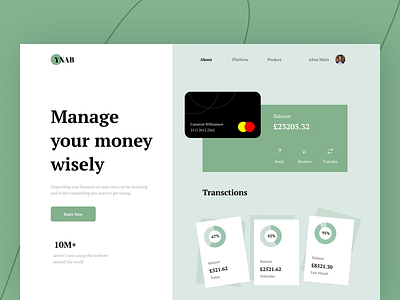 YNAB || Money Management bank creative ui dailyui design home screen homepage landingpage manage money management money money investment popular design popular shot