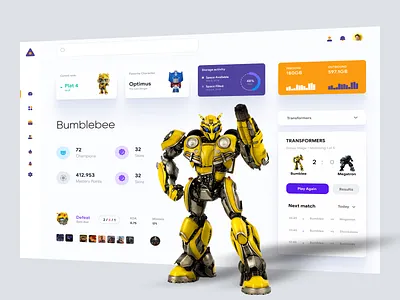 Bumblebee - Gaming Dashboard UI admin dashboard admin panel app dashbaord dashboad dashboard dashboard design flat ui gamer gaming gaming dashboard interface minimal modern ui design uiux unique user dashboard ux ux ui design
