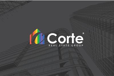 corte branding design flat logo minimal