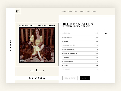 LANA DEL REY - concept figma lanadelrey minimalism music sing song ui ux webdesign website