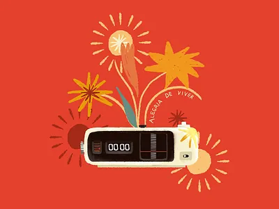 The hour of the star clarice lispector clock flat illustration pattern photoshop shiny texture