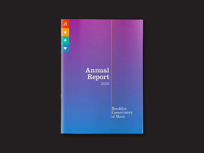 Annual Report 2020 for Brooklyn Conservatory of Music adobe illustrator adobe indesign adobe photoshop annual report design brand identity color palette layout design print design publication design