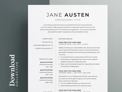 Resume Template Bundle Pack cover letter curriculum vitae cv template design editable minimalist resume modern resume professional resume resume clean resume design resume template word resume