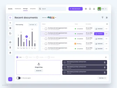 Docolla DMS - Web app app app design clean desktop dms document file flat light theme management minimalistic system ui ui design user center design user interface ux web web qpp