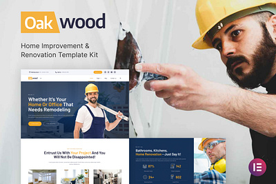 Home Improvement & Renovation Template Kit design elementor home improvement renovation template ui ux website