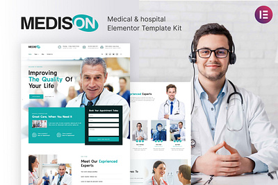 Hospital & Healthcare Clinic Elementor Template Kit clinic design elementor healthcare hospital template ui ux website