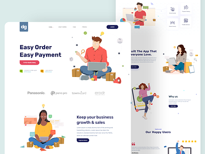 Online Payment App design landing page design payment ui