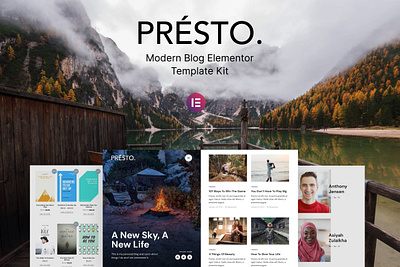 Modern Blog Elementor Template Kit blog design elementor modern template ui ux website