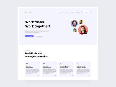 Workup adobexd branding design landing page landingpage uidesign uiux ux web design website