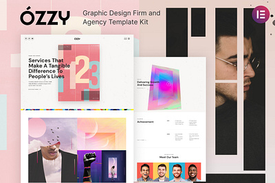 Graphic Design Firm and Agency Template Kit agency design elementor firm graphic design template ui ux website