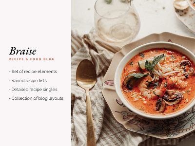 Braise - Recipe & Food Blog design illustration layout responsive theme wordpress