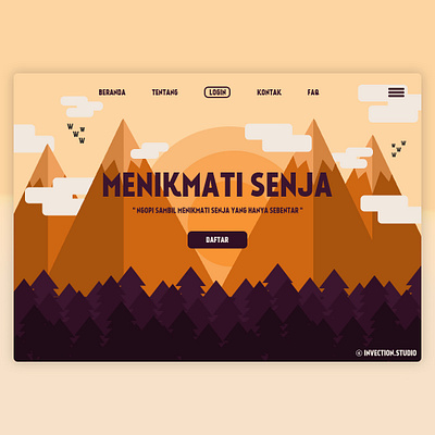 Menikmati Senja - Web Hero Design Vol 1 design flat illustration illustrator landingpage ui uiux web webdesign website website design