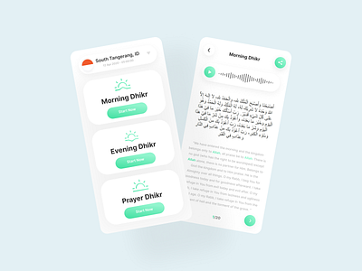 Dhikr App clean design dhkir minimalist mobile app mobile design mobile ui modern ramadhan ui ux