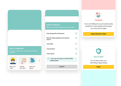 Driver - Safety guidelines - B2B android app app design b2b caution corona design guidelines interaction mobile mobile app mobile app design mobile design mobile ui safety safety pin ui ui design uiux ux