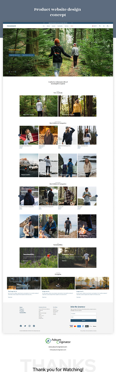 PASSANGER AN PRODUCT WEB DESIGN CONCEPT adsum adsumoriginator concept e commerce website landing page landing page ui originator ui uiux user experience design user interface design ux ux ui ux design web layout web layout design wordpress