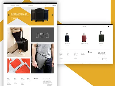 Luggage Website Design design