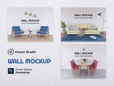 Minimalist Wallpaper Mockup Collection 3d mockup 3d render ads branding mockup photoshop promotion psd realistic wall wall mockup wallpaper mockup