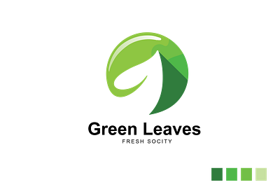 green leaves ceative logo creative logo flat flat logo logo logo design minimal modern logo vector