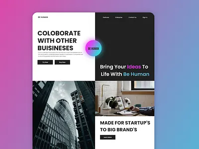 Landing Page Header abstract header agency landing page buisiness landing page header clean website design collaboration collaboration landing page design gradient background header design home screen landing page design landing page ui portfolio site pranav gog sas product header ui web design webdesign website design website landing page