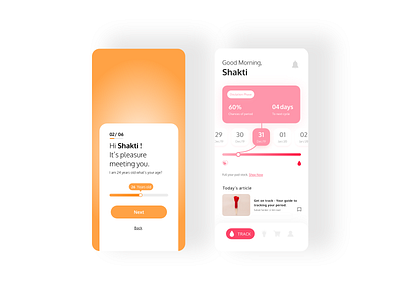 Sathi (Period Tracking Application) UI illustration india menstrual cycle menstruation period period tracker periods ui ux