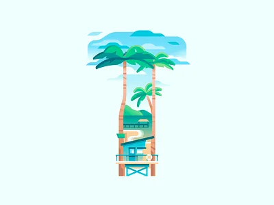 T 36daysoftype beach color illustration letter nature palm palms sea travel type