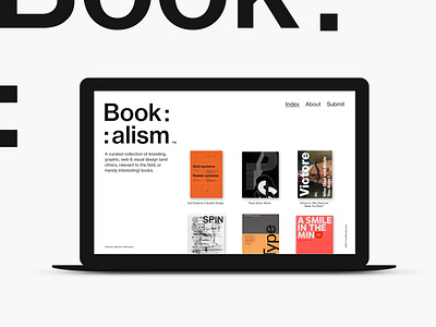 Bookalism: Website homepage branding design design books minimal ui webdesign