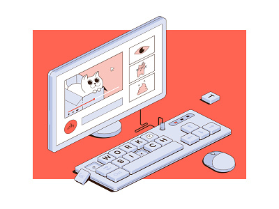 Work, work, work. Tomorrow. cat character freelance freelancer funny illustration illustrator isometric isometric illustration procrastination vector work