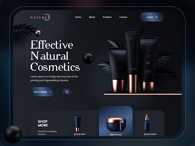 Beauty Store Website beauty product black branding cosmetics product design fashion landing page landing page design landingpage minimal modern design ui webdesign womens