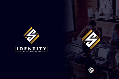 Stylish S Letter Infinity Golden Premium branding bussines design logo office