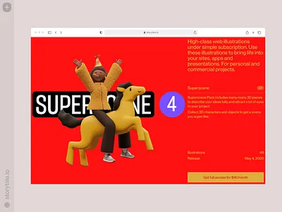 Superscene illustrations 🎊 3d celebrating characters colorful contrast design illustration product skin storytale superscene ui volumetric web