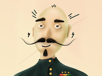 Captain High bald captain character character design characterdesign design face geometic high illustration mustache procreate vector