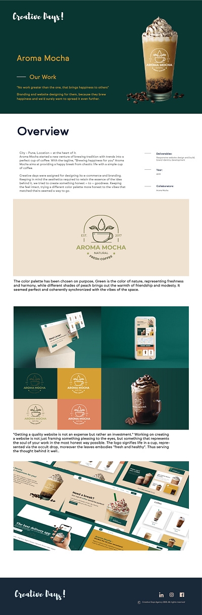 Aroma Mocha branding design illustration logo minimal typography