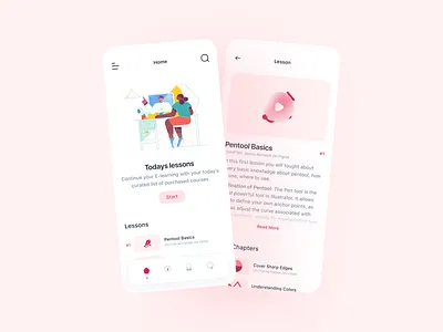 E-learning App Concept app app screens clean concept design illustration inspiration learning learning app learning platform minimal modern ui uidesign