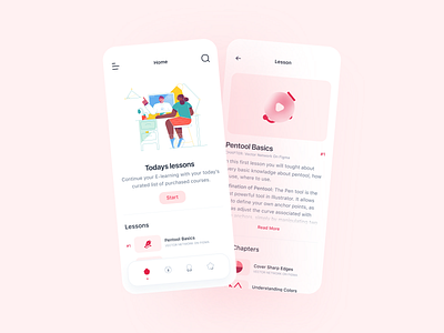 E-learning App Concept app app screens clean concept design illustration inspiration learning learning app learning platform minimal modern ui uidesign