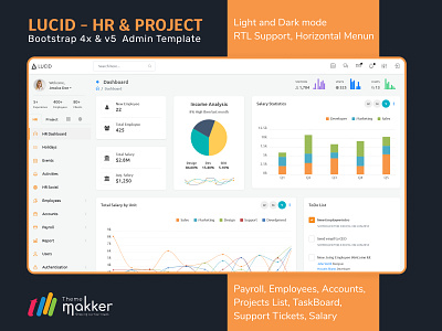 Lucid HR & Project Management Admin Dashboard Template admin admin dashboard admin panel admin template bootstrap bootstrap5 horizontal menu hr hr cloud hr management hrms light project management responsive rtl thememakker