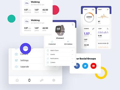 Fitness Tracker App app design flat mobile mobile app mobile design mobile ui ui ux