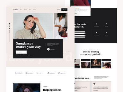 Sunglasses Landing Page Website clean design eyewear landingpage sunglasses typography ui ux web webdesign website