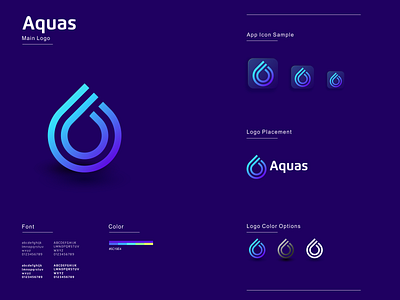 Aquas app aqua aquatic branding design flat graphic design icon logo ui ux