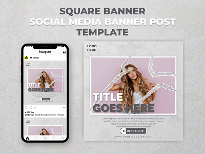 Square Banner Social Media Post Template ads banner business deal digital discount fashion instagram marketing media offer post promo psd sale sale banner social social media square template