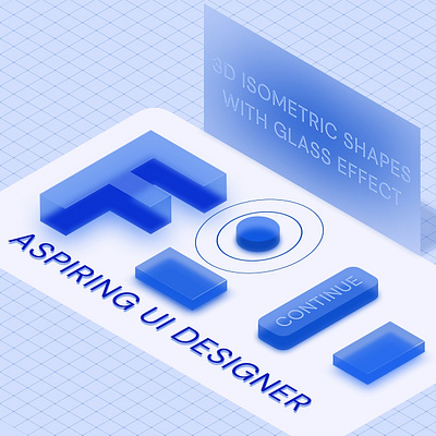 3D Shapes with Glass Effect in Isometric View 3d design isometric isometric design ui design