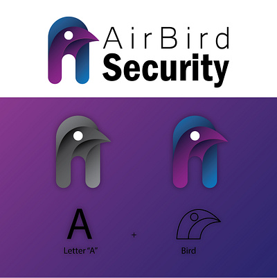 AirBird Security Logo blue brand brand design brand identity branding design gradient graphic design logo logodesign logos logotype